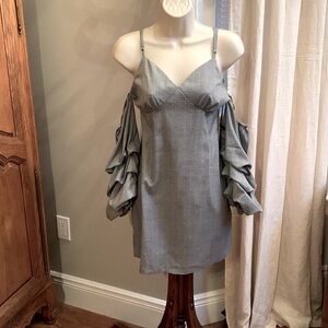 Forever 21 Solemio Glen Plaid Ruffle Sleeve Dress